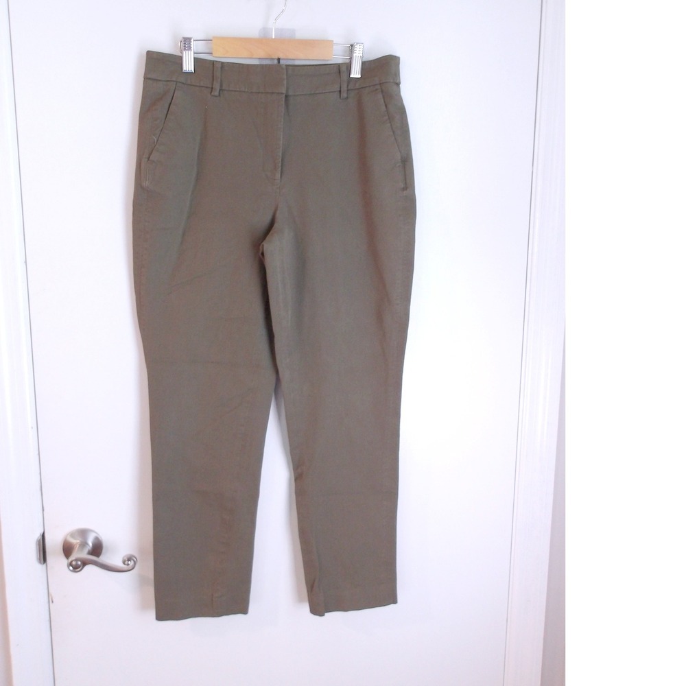 Chico's Olive‎ Green Cropped Pants Career Casual Trousers Ladies Size 1R /#6198